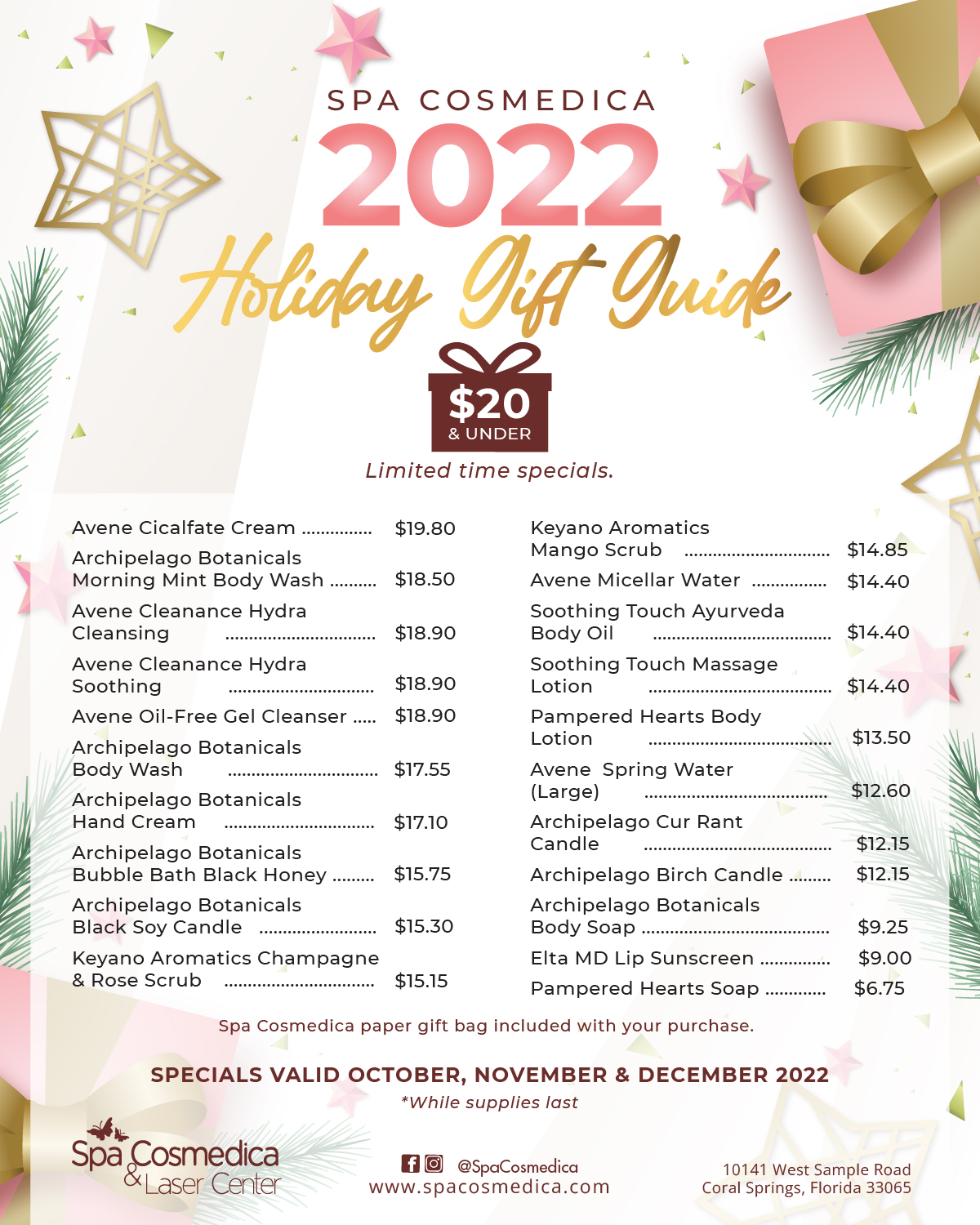 , Need Holiday Gift Ideas? Then We Can Help With These Spa Gift Specials!